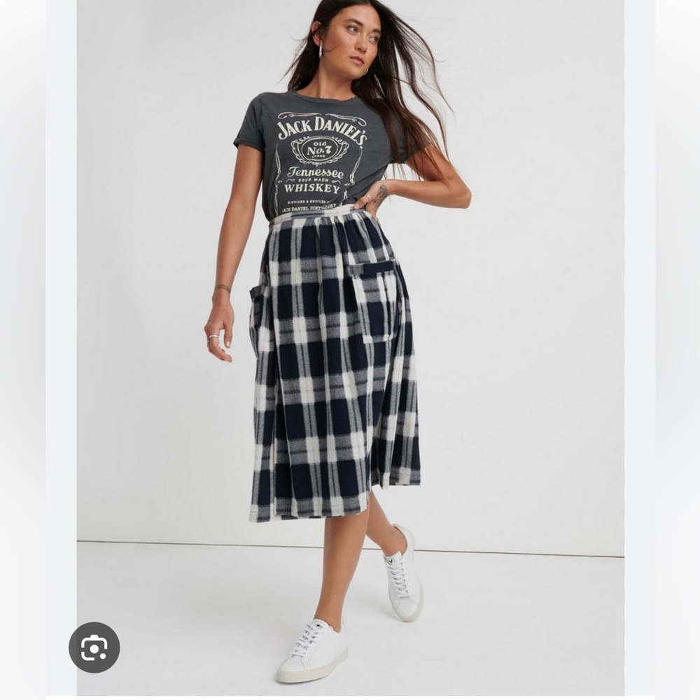 Lucky Brand Gigi Apron plaid wrap skirt